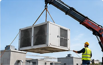 Podizanje HVAC i tehničke opreme kamionskom dizalicom